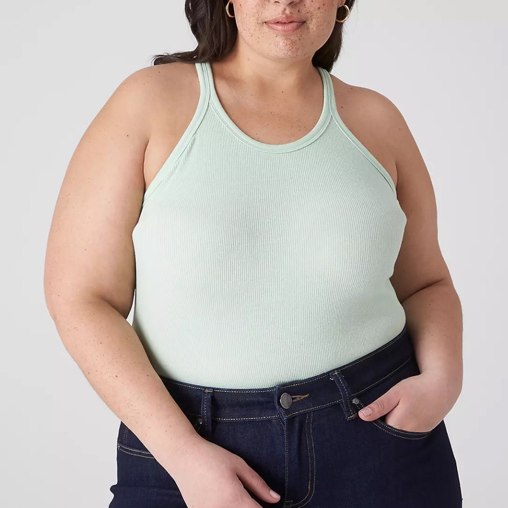 Lane Bryant Scoop-Neck Stitch-Detail Tank